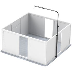 Whelping Box for Dogs with Retractable Light Stand, Washable Waterproof Pee Pad & Adjustable Door, 39" x 38" x 19" (Color: default)