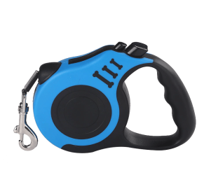 16.5FT Automatic Retractable Dog Leash Pet Collar Automatic Walking Lead Free US (Color: Blue)