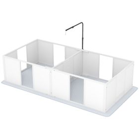 Whelping Box for Dogs w/ Retractable Light Stand, Waterproof Pee Pad & Adjustable Height Door for Medium Breed Dogs (Color: default)