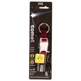 DGS Pet Products Comet Rechargeable Light Up Dog Collar Small Red 13.5" - 16" x 0.6" (Color: Red, size: small)
