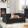 Elegant rectangular pet bed for small and medium-sized dogs, durable elevated dog sofa bed, comfortable dog sofa