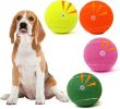 Tennis Ball Dog Toys 4 Pack - 4-Inch Durable and Safe Dog Ball, Sound Output from The Large Tennis Balls for Dogs with Mesh Bag