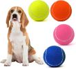Tennis Ball Dog Toys 4 Pack - Giant 4-Inch Durable and Safe Fetch Tennis Ball for Dogs with Mesh Bag