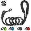 Strong Dog Leash with Zipper Pouch – Reflective Heavy Duty Nylon Rope Leash