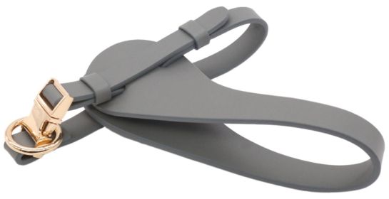 Pet Life “Ever-Craft” Boutique Series Adjustable Designer Leather Dog Harness (Color: Grey, size: medium)