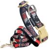 Touchdog 'Owl-Eyed' Tough Stitched Embroidered Dog Collar and Leash Set