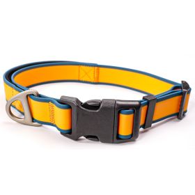 Waterproof Tactical Dog Collar – Heavy-Duty Training Collar for Medium & Large Dogs (Color: Orange-blue, size: L)