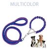 Eight-Strand Braided Nylon Dog Collar and Leash Set – Heavy-Duty Adjustable Pet Training Lead