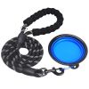 Strong Dog Leash with Zipper Pouch – Reflective Heavy Duty Nylon Rope Leash
