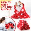10-Piece Pet Blanket Set – Paw Print Fleece Dog Blankets (24" x 28") for Dogs & Puppies