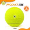 Tennis Ball Dog Toys 2 Pack - 4-Inch Durable and Safe Dog Ball, Sound Output from The Large Tennis Balls for Dogs with Mesh Bag