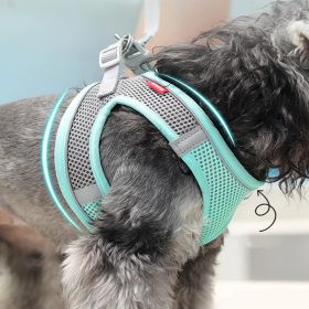 No Pull Breathable Pet Harness for Dogs & Cats – Adjustable Anti-Escape Dog Vest for Walking (Color: Sky Blue, size: S)