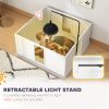 Whelping Box for Dogs with Retractable Light Stand, Washable Waterproof Pee Pad & Adjustable Door, 39" x 38" x 19"