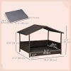 Wicker Pet House Dog Bed for Indoor/Outdoor Rattan Furniture with Cushion