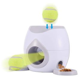 Automatic Pet Feeder Fetch Tennis Ball Dog Training Toys Interactive Throwing Ball Machine (Option: Default)