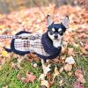 Sherpa-Lined Plaid Dog Harness Coat – Warm Winter Coat with Matching Leash