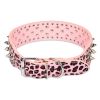 Spiked Leather Dog Collar | Adjustable Studded Pet Neck Collar for Dogs