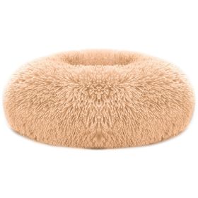 Pet Dog Bed Soft Warm Fleece Puppy Cat Bed Dog Cozy Nest Sofa Bed Cushion For S/M Dog (Option: Brown_L)