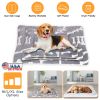 Dog Bed Mat Comfortable Flannel Dog Crate Pad Reversible Cushion Carpet Machine Washable Pet Bed Liner with Bone Patterns Dual-Side Usage for M/L/XL D