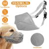 Soft Mesh Dog Muzzle | Adjustable Breathable Anti-Biting & Barking Pet Mouth Cover with Neck & Forehead Straps