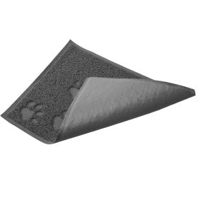 Non-Slip Dog & Cat Feeding Mat | Waterproof Pet Food & Water Bowl Placemat Tray for Clean Feeding Area (Option: Square_Grey)