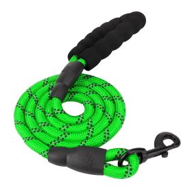 5FT Reflective Dog Leash with Foam Handle | Strong Nylon Training & Walking Lead for Small & Medium Dogs (Option: Green)