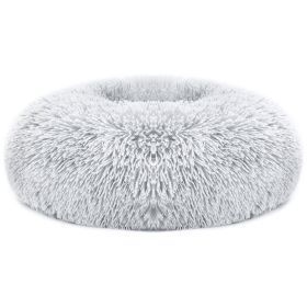 Pet Dog Bed Soft Warm Fleece Puppy Cat Bed Dog Cozy Nest Sofa Bed Cushion For S/M Dog (Option: Gray_L)