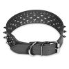 Spiked Leather Dog Collar | Adjustable Studded Pet Neck Collar for Dogs