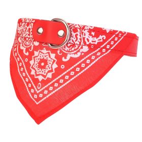 Adjustable Bandana Leather Pet Collar Triangle Scarf (Option: Red_M)