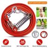 9.8FT Dog Tie Out Cable Long Dog Leash Chew Proof Lead Dog Chain with Durable Spring 360° Rotatable Clips PVC Case for Outside Yard Caming