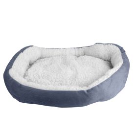 Pet Dog Bed Soft Warm Fleece Puppy Cat Bed Dog Cozy Nest Sofa Bed Cushion For S/M Dog (Option: Grey)