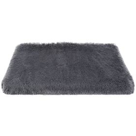 Soft Plush Dog Bed | Cozy Warm Pet Crate Mat with Long Plush Cushion for Small & Medium Dogs (Option: L)