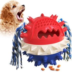 Pet Supplies Vocal Dog Toy Leaking Food Ball (Color: Red & Blue, Type: Pet Toys)