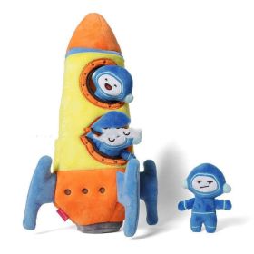 Interactive Plush Squeaky Dog Toy Set: Hide And Seek Fun (Color: Yellow)