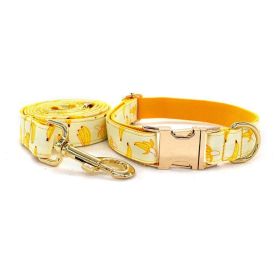 Fruitful Adventures Dog Leash Pet Collar (Size-Style: Xl-Dog Leash Set, Color: Yellow)