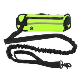 Ultimate Hands-Free Dog Leash Belt With Bungee Leash, Phone Pocket, And Water Bottle Holder (Color: Yellow)