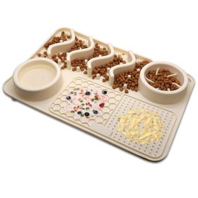 Dog Silicone Licking Pad Pet Licking Mat Silicone Mat Multifunctional Food Bowl (Color: Large Milky White Licking Pad)