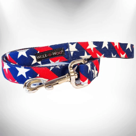 Stars & Stripes Freedom Dog Leads for Patriotic Pup Adventures (Pack Of: 1, size: Regular Lead 1" Width- 5' Length)