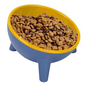 Raised Tilted Elevated Cat Food Bowl Pet Backflow Prevention Water Dish Feeding Bowl for Cats Small Dogs GPCT3388 (Color: Yellow)