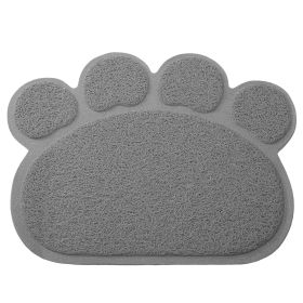 Non-Slip Dog & Cat Feeding Mat | Waterproof Pet Food & Water Bowl Placemat Tray for Clean Feeding Area (Option: Paw_Grey)