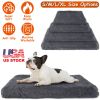 Soft Plush Dog Bed | Cozy Warm Pet Crate Mat with Long Plush Cushion for Small & Medium Dogs