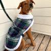 Sherpa-Lined Plaid Dog Harness Coat – Warm Winter Coat with Matching Leash