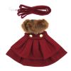 Wool Fur-Trimmed Dog Harness Coat – Elegant Winter Coat with Matching Leash