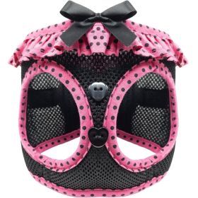 American River Choke Free Dog Harness Polka Dot Collection (Color: Hot Pink and Black Polka Dot, size: 2X/3X-Large)