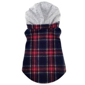 Weekender Dog Sweatshirt Hoodie (Color: Red & Black Plaid Flannel, size: large)